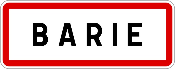 Panneau entrée ville agglomération Barie / Town entrance sign Barie
