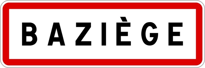 Panneau entrée ville agglomération Baziège / Town entrance sign Baziège