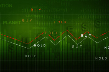 2d rendering Stock market online business concept. business Graph 