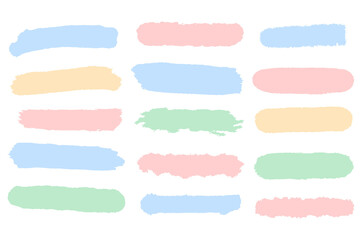 Set of pastel colour paint brush
