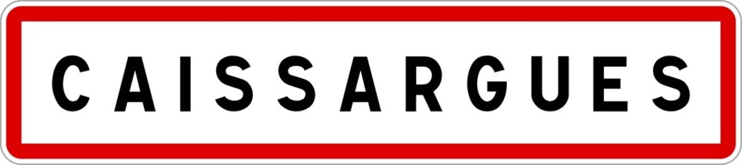Panneau entrée ville agglomération Caissargues / Town entrance sign Caissargues