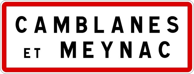 Panneau entrée ville agglomération Camblanes-et-Meynac / Town entrance sign Camblanes-et-Meynac