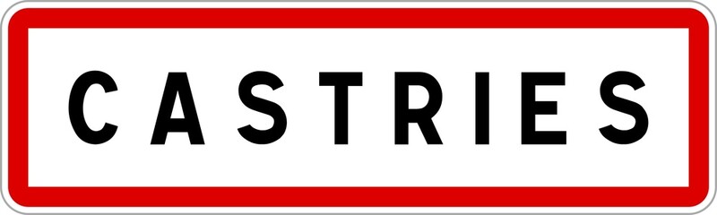Panneau entrée ville agglomération Castries / Town entrance sign Castries