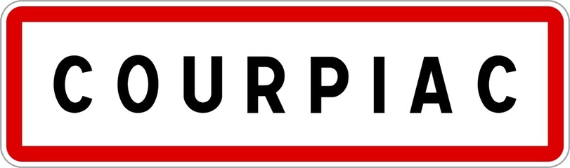 Panneau entrée ville agglomération Courpiac / Town entrance sign Courpiac