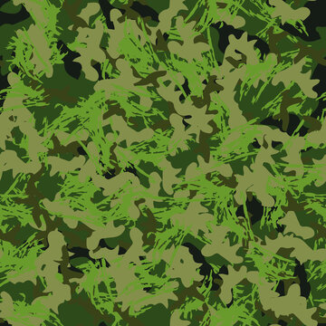 Forest camouflage of various shades of green and black colors
