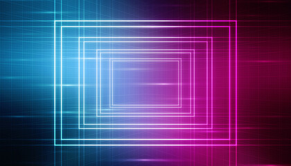2d illustration Abstract futuristic electronic circuit technology background