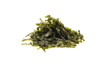 Tasty nori seaweed isolated on white background.
