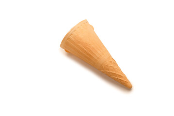 Waffle cone isolated on  white background.