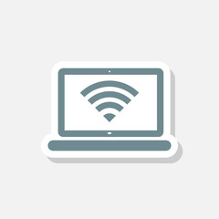 Laptop Screen Icon With Wifi Icon sticker