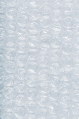 The texture of the packaging air-bubble film on a White background in full screen