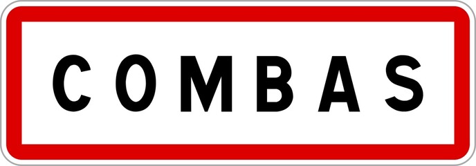 Panneau entrée ville agglomération Combas / Town entrance sign Combas
