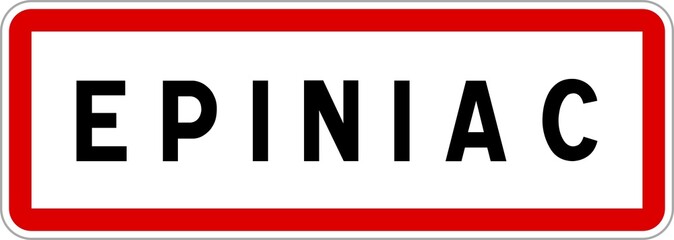 Panneau entrée ville agglomération Epiniac / Town entrance sign Epiniac