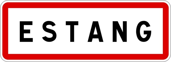 Panneau entrée ville agglomération Estang / Town entrance sign Estang