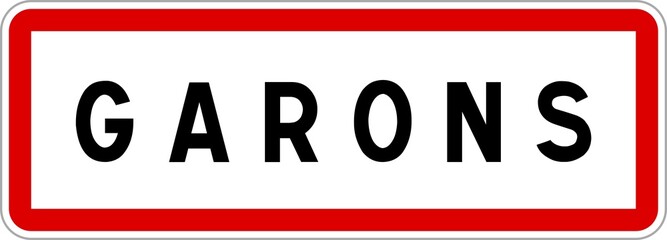 Panneau entrée ville agglomération Garons / Town entrance sign Garons