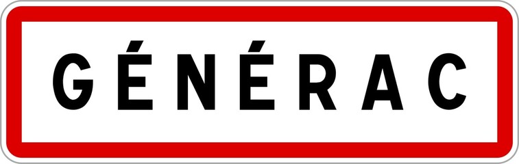 Panneau entrée ville agglomération Générac / Town entrance sign Générac