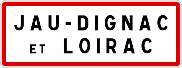 Panneau entrée ville agglomération Jau-Dignac-et-Loirac / Town entrance sign Jau-Dignac-et-Loirac