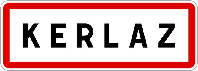 Panneau entrée ville agglomération Kerlaz / Town entrance sign Kerlaz