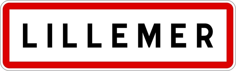 Panneau entrée ville agglomération Lillemer / Town entrance sign Lillemer