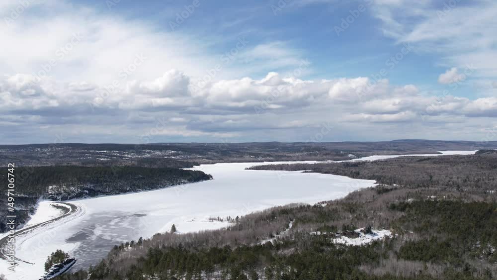 Wall mural Spring Aerial Flight Over Thawing Ice - Northern Ontario Canada - H264 - Wall murals