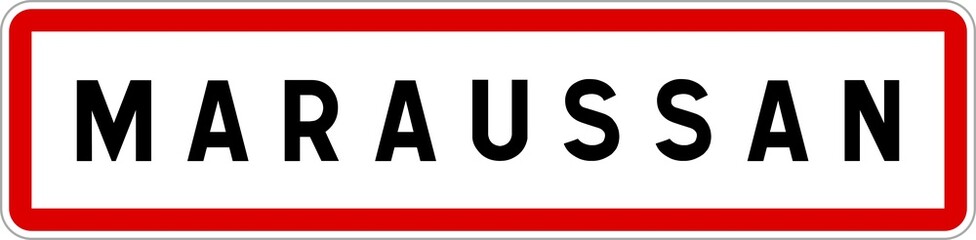 Panneau entr&eacute;e ville agglom&eacute;ration Maraussan / Town entrance sign Maraussan