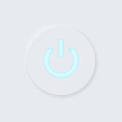 Editable neumorphism on off round shape power button set.