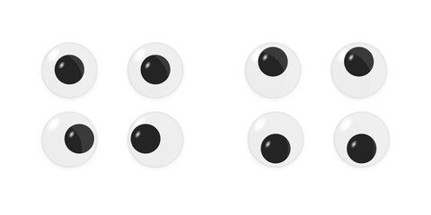 Toy eyes set vector illustration.