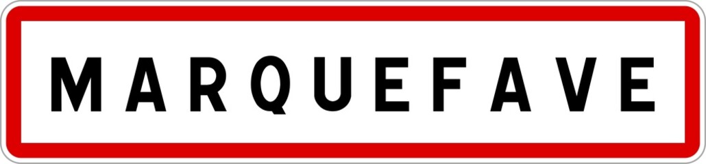 Panneau entrée ville agglomération Marquefave / Town entrance sign Marquefave