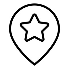 Star Map Pin Flat Icon Isolated On White Background