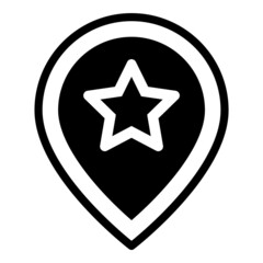 Star Map Pin Flat Icon Isolated On White Background