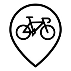 Bicycle Map Pin Flat Icon Isolated On White Background