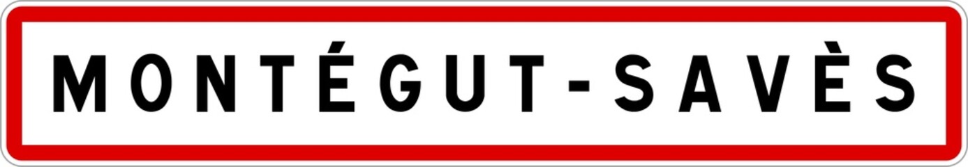 Panneau entrée ville agglomération Montégut-Savès / Town entrance sign Montégut-Savès