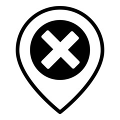 Map Pin Delete Flat Icon Isolated On White Background