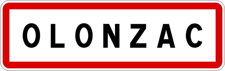Panneau entrée ville agglomération Olonzac / Town entrance sign Olonzac
