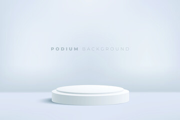 White podium modern background vector.