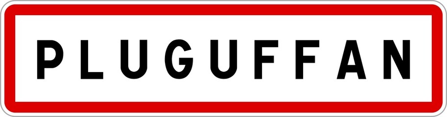 Panneau entrée ville agglomération Pluguffan / Town entrance sign Pluguffan