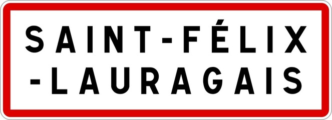 Panneau entrée ville agglomération Saint-Félix-Lauragais / Town entrance sign Saint-Félix-Lauragais
