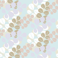 Vector seamless half-drop pattern, with leaves