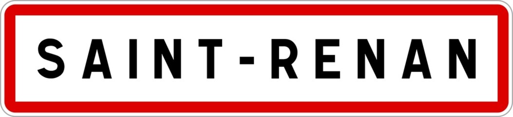Panneau entrée ville agglomération Saint-Renan / Town entrance sign Saint-Renan