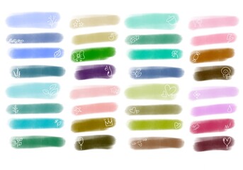 Set with paint markers stripes for magazines and cards and hobbies and notebooks and stickers and kids