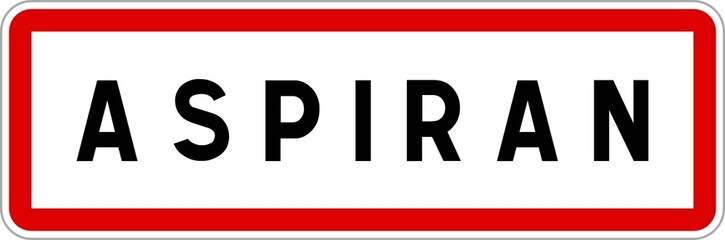 Panneau entrée ville agglomération Aspiran / Town entrance sign Aspiran