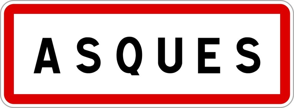 Panneau entr&eacute;e ville agglom&eacute;ration Asques / Town entrance sign Asques
