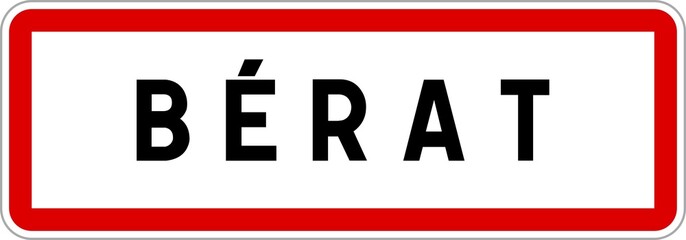 Panneau entrée ville agglomération Bérat / Town entrance sign Bérat