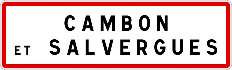 Panneau entrée ville agglomération Cambon-et-Salvergues / Town entrance sign Cambon-et-Salvergues