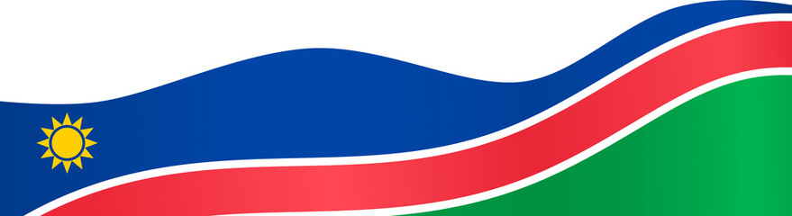 Namibia flag wave  isolated  on png or transparent background,Symbol Namibia,template for banner,card,advertising ,promote,and business matching country poster, vector illustration