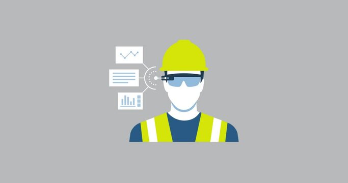 Industrial worker with AR glasses