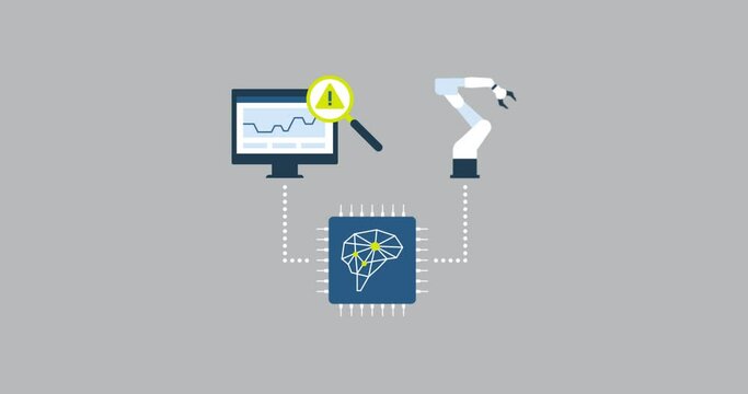Ai monitoring industrial process icon