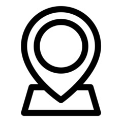 Pin Location Map Flat Icon Isolated On White Background