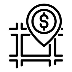 Obraz premium Currency Exchange Map Location Point Flat Icon Isolated On White Background