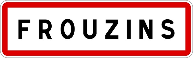 Panneau entrée ville agglomération Frouzins / Town entrance sign Frouzins