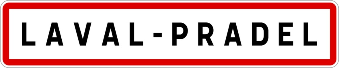 Panneau entrée ville agglomération Laval-Pradel / Town entrance sign Laval-Pradel